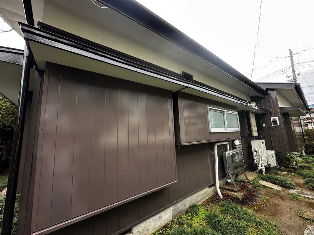 阿見町 外壁塗装 施工完了（側面）