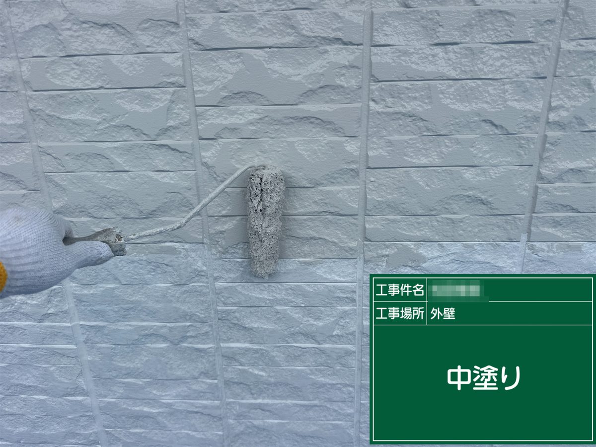 稲敷市 外壁塗装 外壁 中塗り