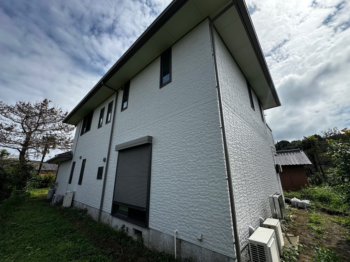 稲敷市 外壁塗装 施工完了（裏側）