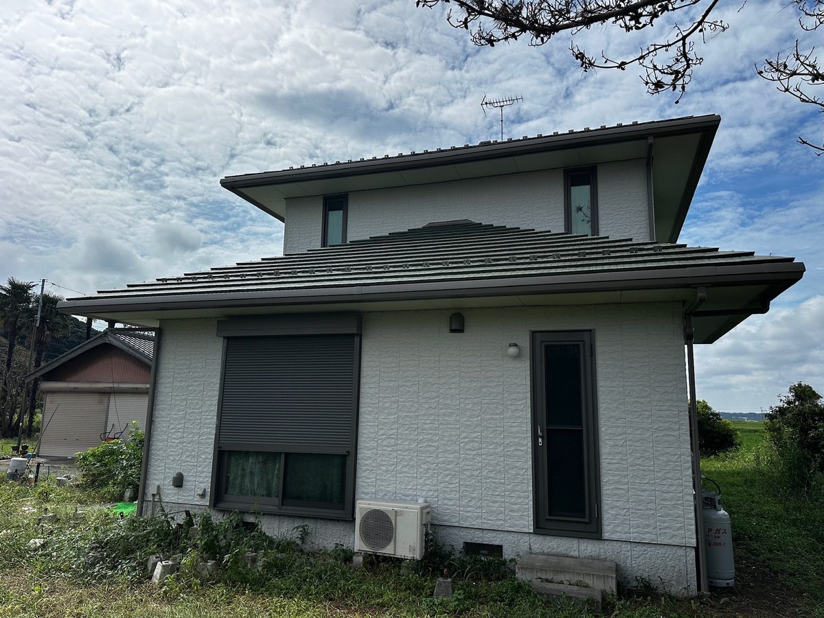 稲敷市 外壁塗装 施工完了（裏側）