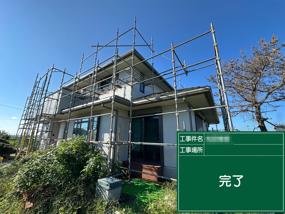 稲敷市 外壁塗装 外壁 完了（足場解体前）