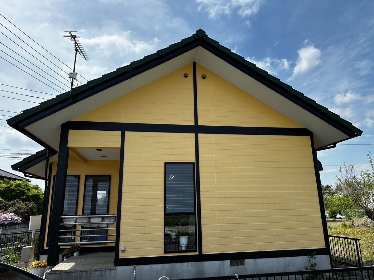 水戸市 外壁塗装・屋根塗装 施工完了（正面）