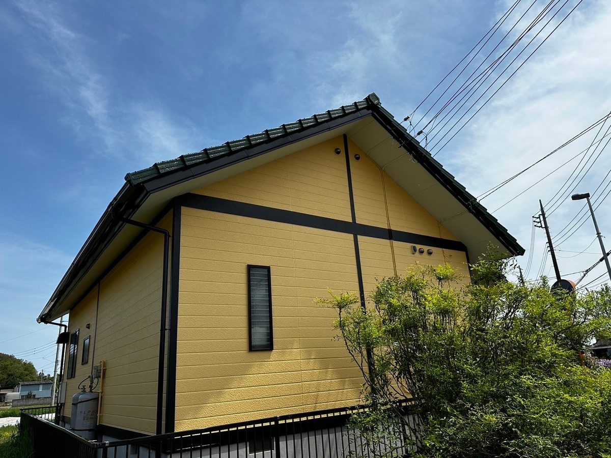 水戸市 外壁塗装・屋根塗装 施工完了（側面）