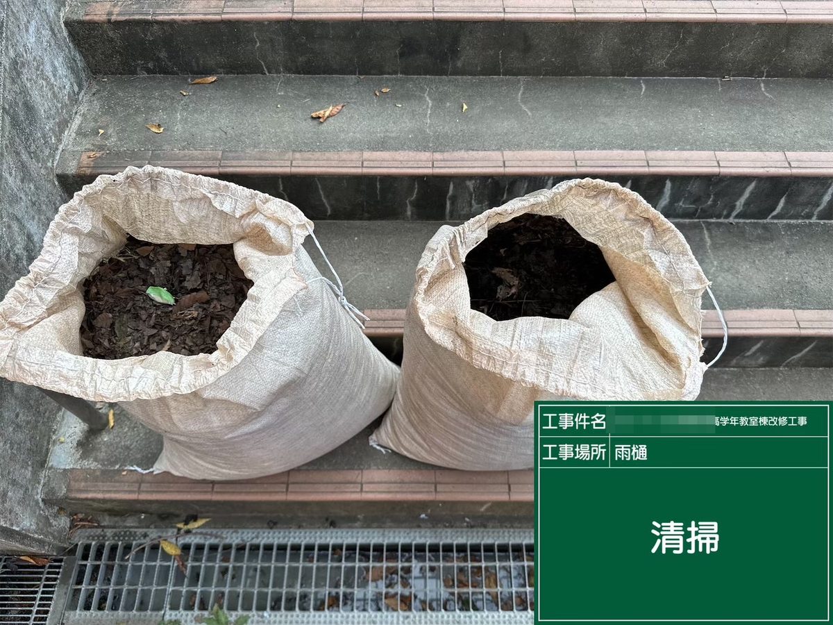 水戸市 小学校 塗装補修 雨樋清掃