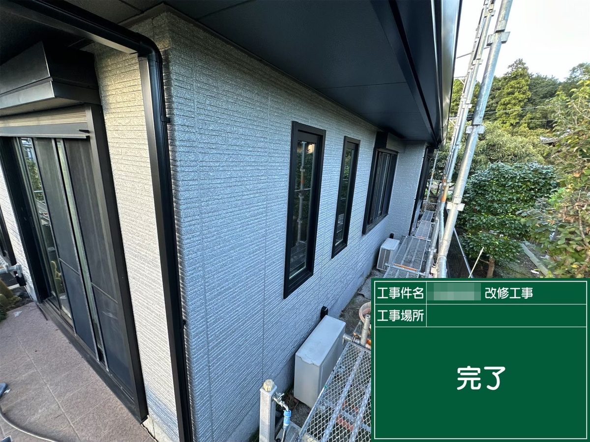 那珂市 外壁塗装 施工完了(勝手口側)