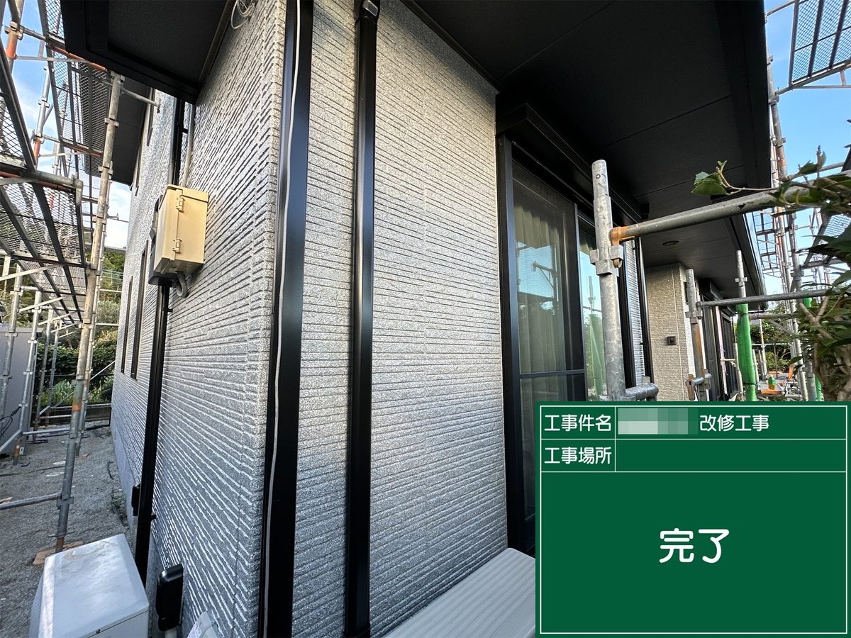 那珂市 外壁塗装 施工完了(側面)