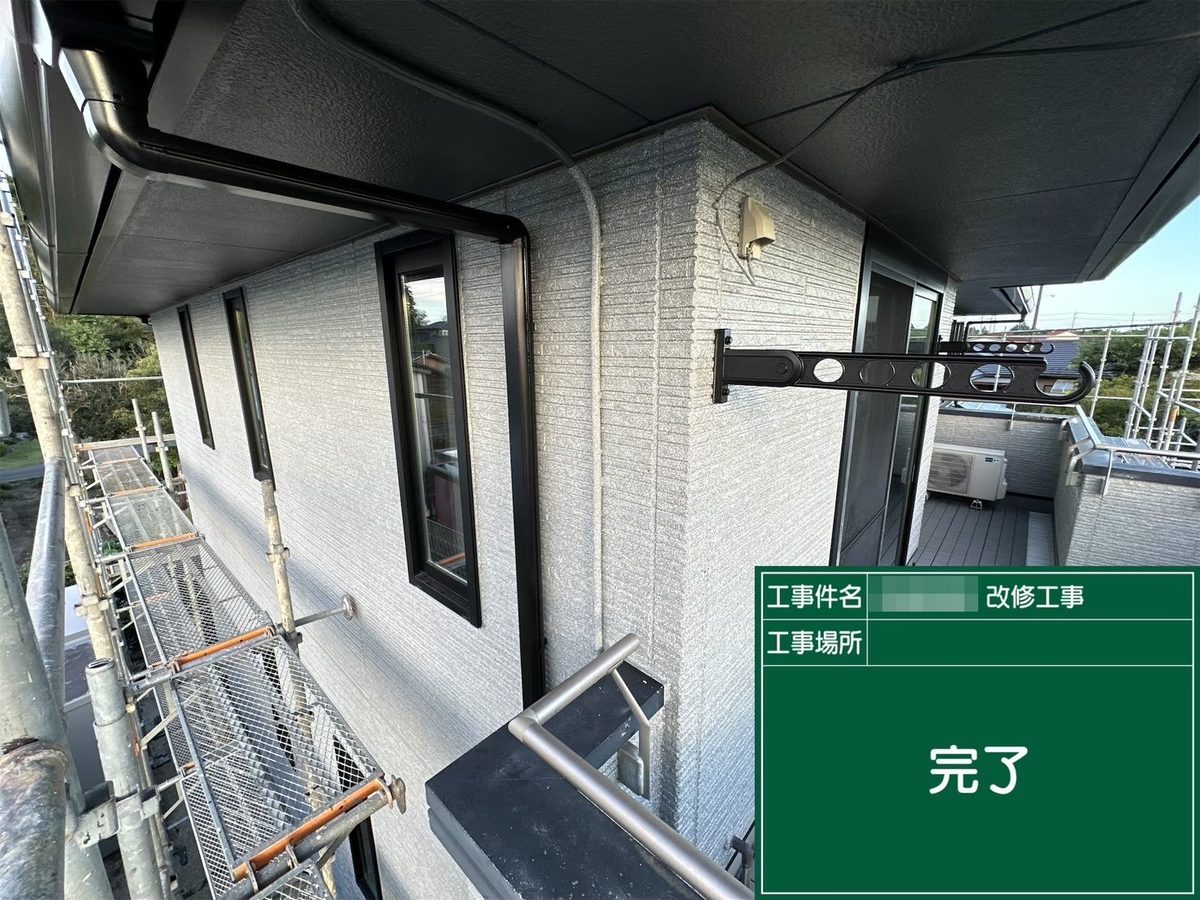 那珂市 外壁塗装 施工完了(側面)