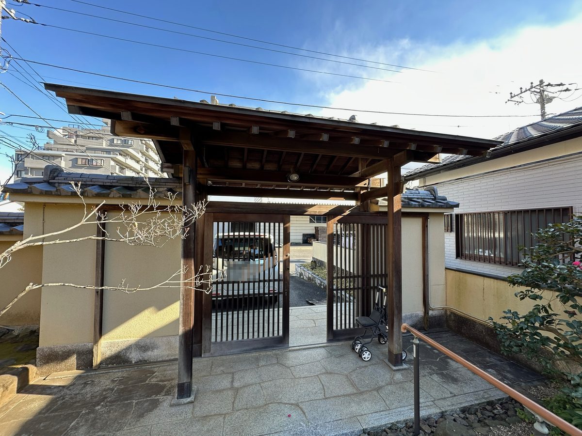 土浦市 外壁塗装 施工前(門)