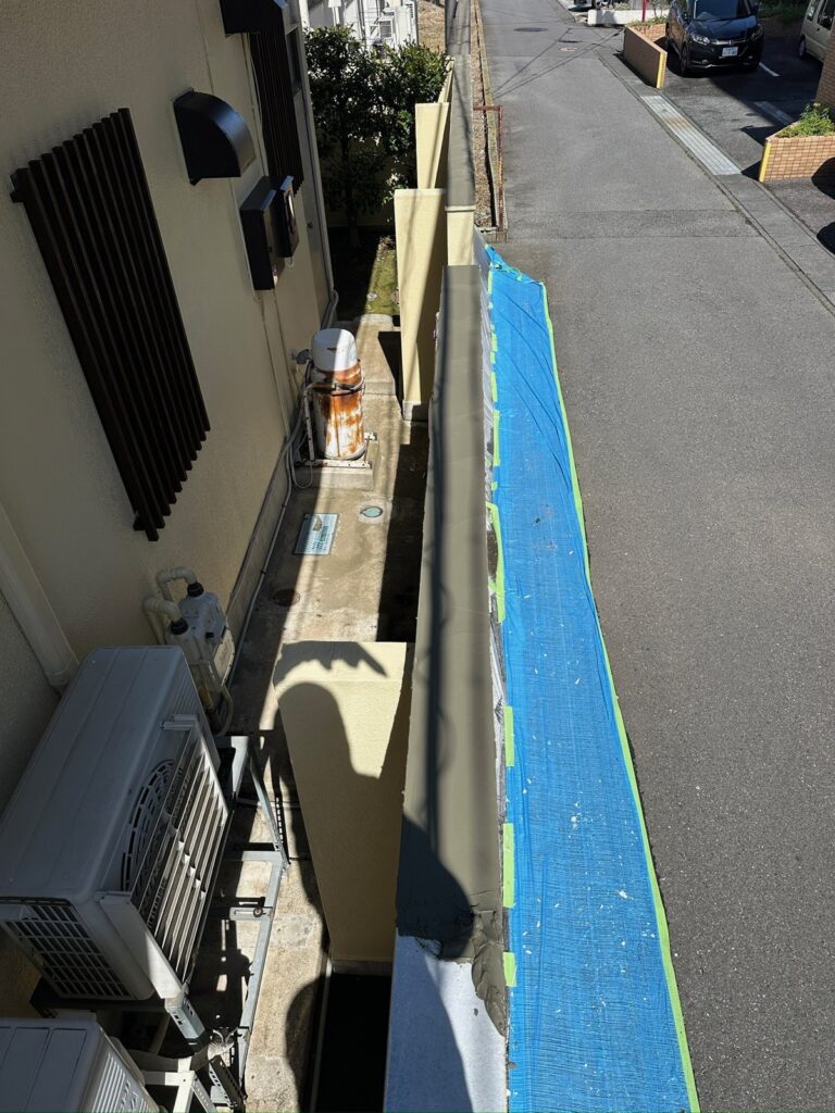 土浦市 外壁塗装 塀 笠木 防水処理