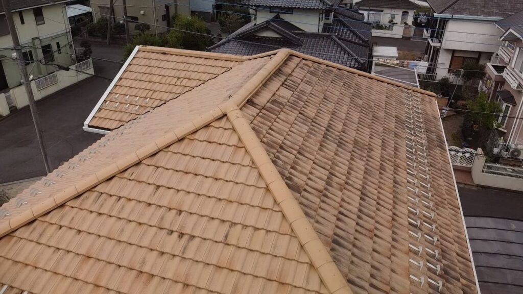 土浦市 外壁塗装 屋根（ドローン撮影）