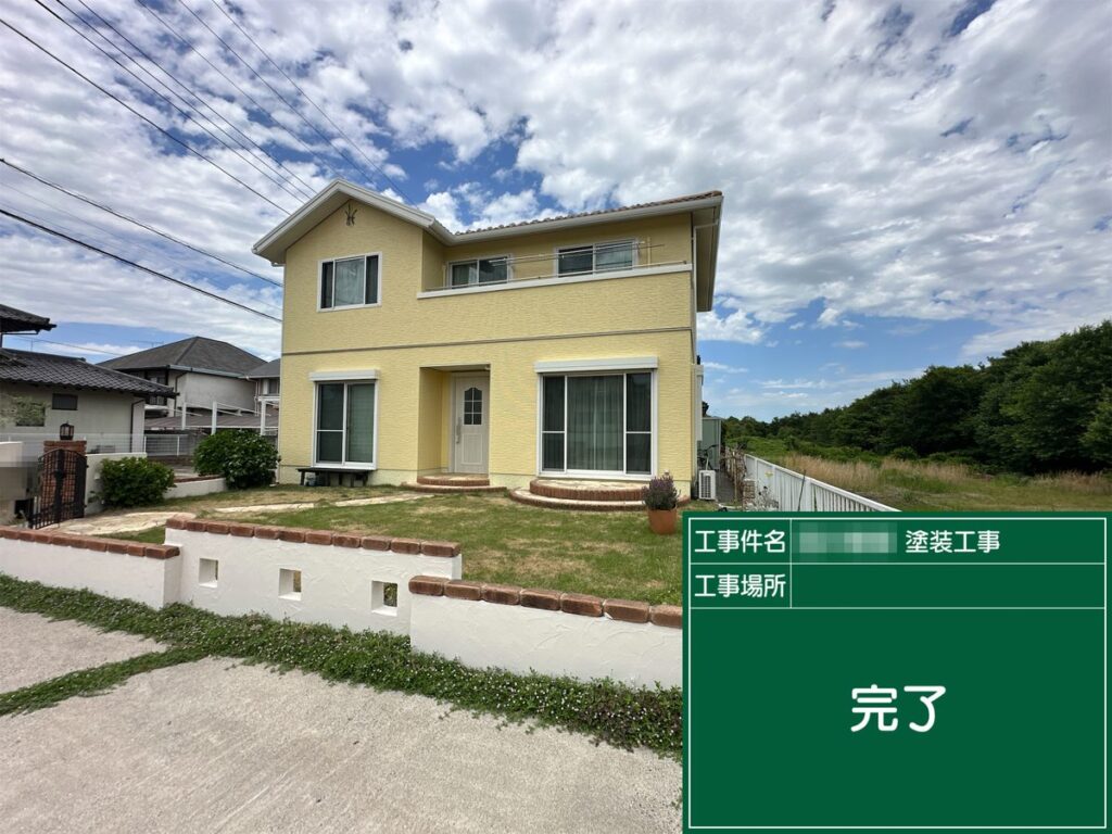 土浦市 外壁塗装 施工完了（塀）