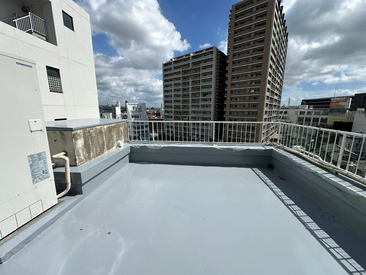 土浦市 屋上防水・鉄部塗装 施工完了（屋上）