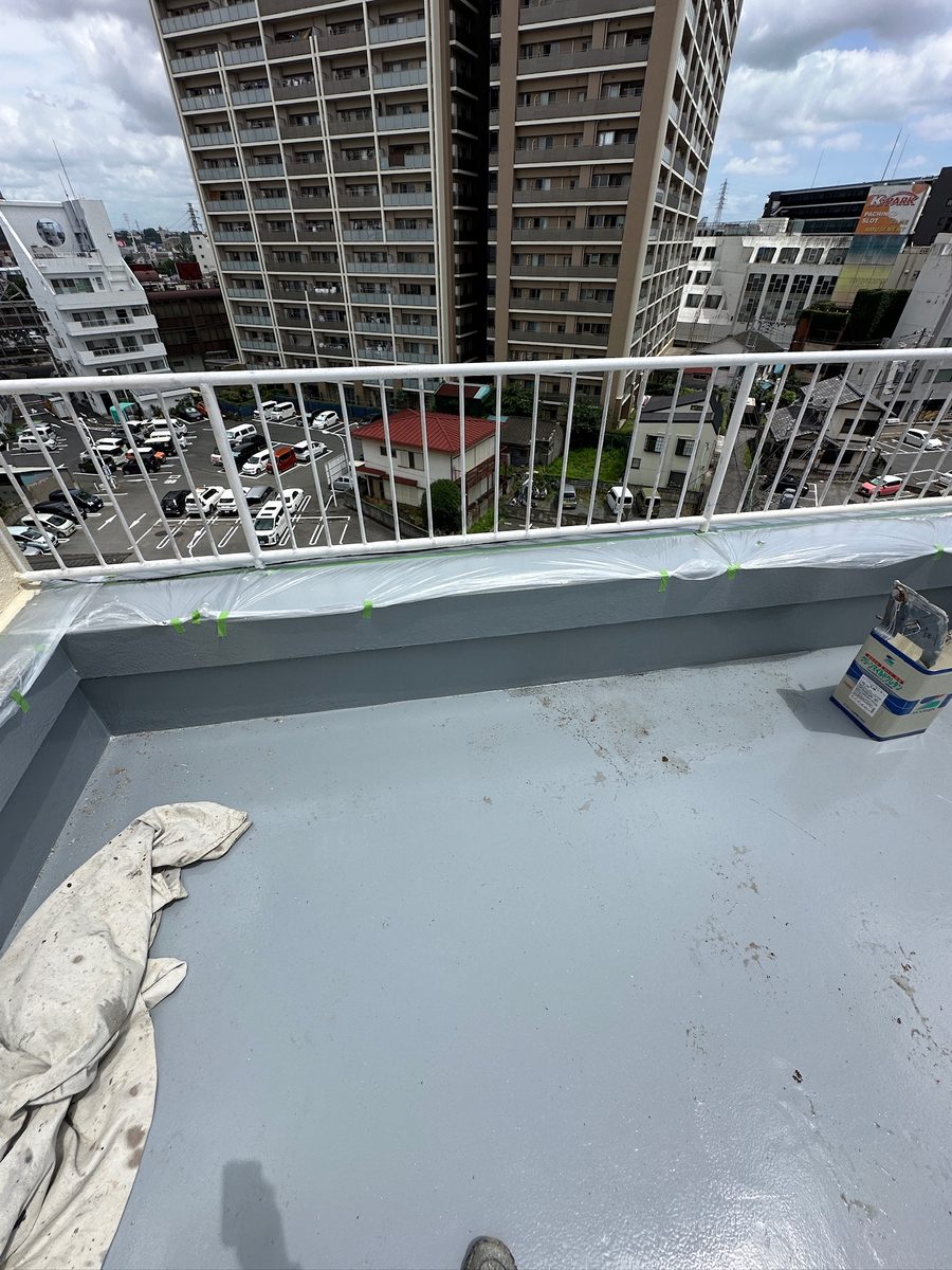 土浦市 屋上防水・鉄部塗装 施工完了（屋上）