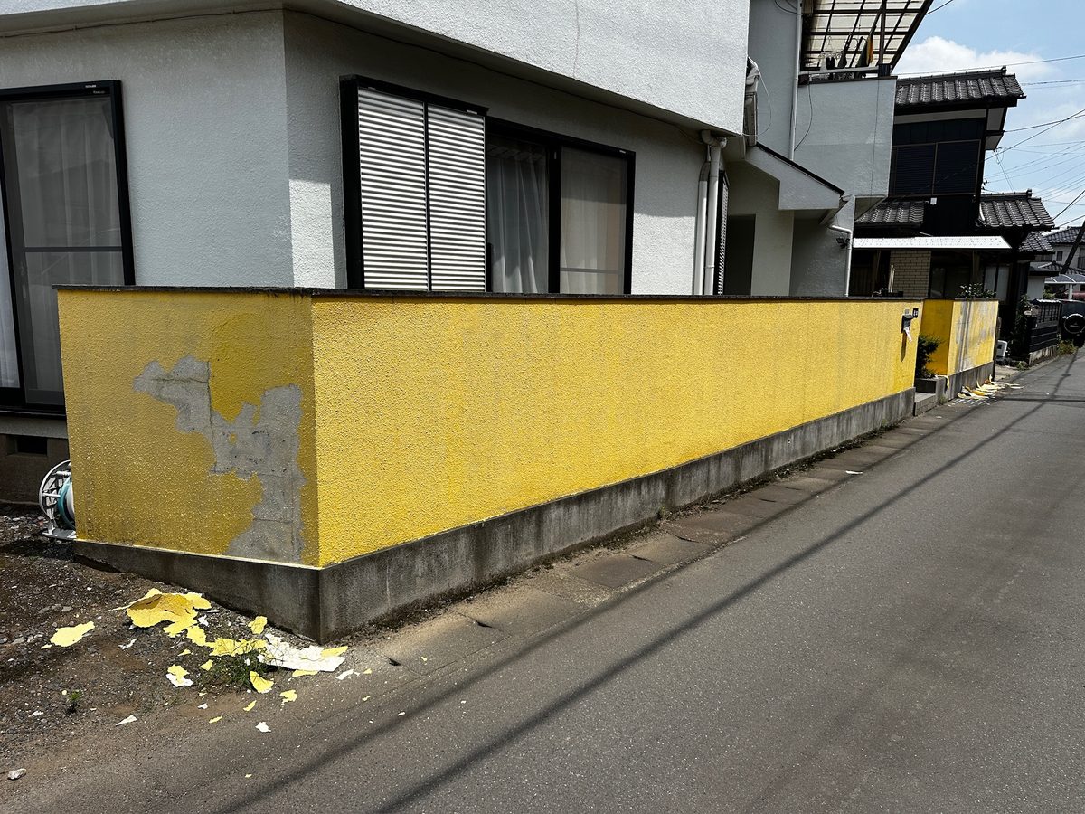 土浦市 外塀塗装 ケレン
