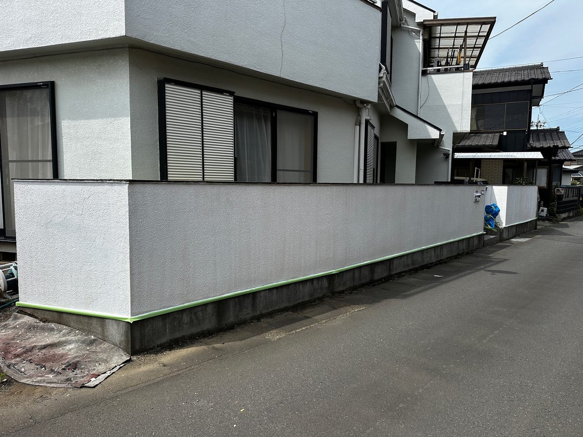 土浦市 外塀塗装 下塗り完了