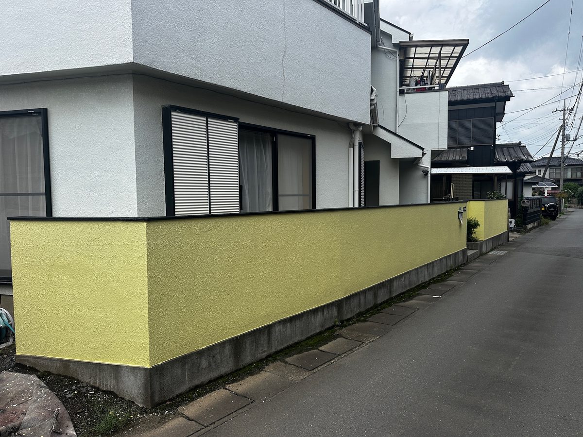 土浦市 外塀塗装 上塗り完了