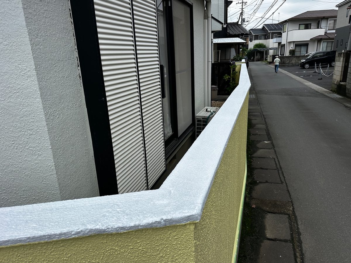 土浦市 外塀塗装 笠木 パーフェクトサーフ