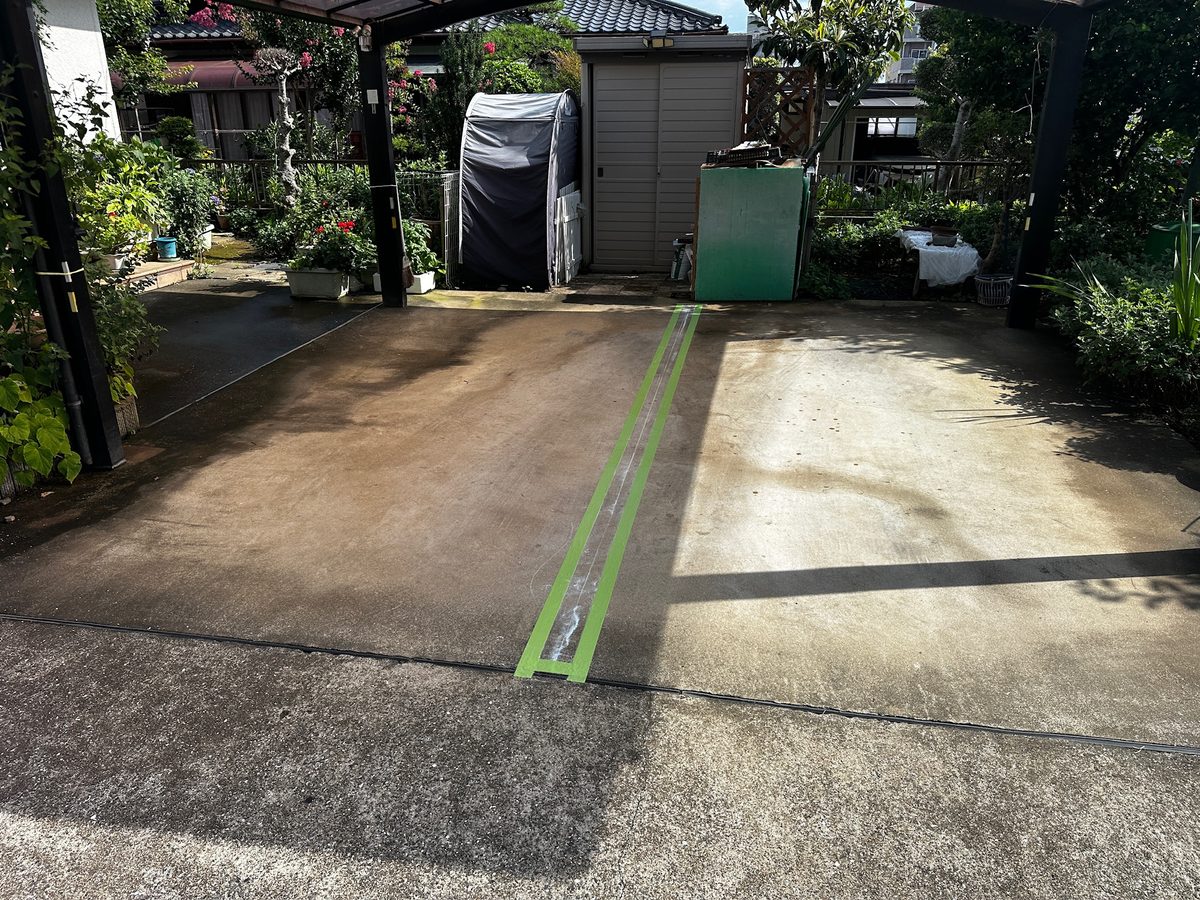 土浦市 駐車場 区画線 マスキング