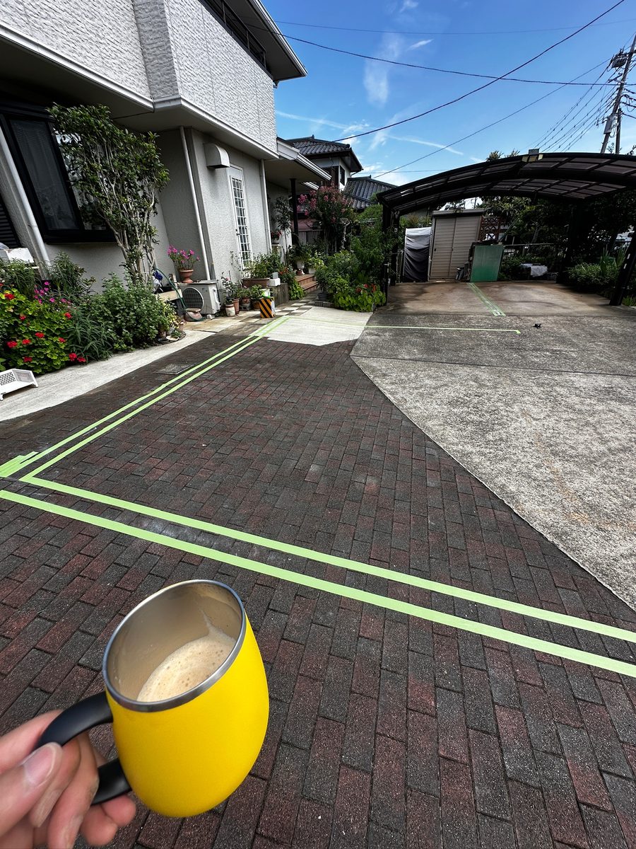 土浦市 駐車場 区画線 マスキング