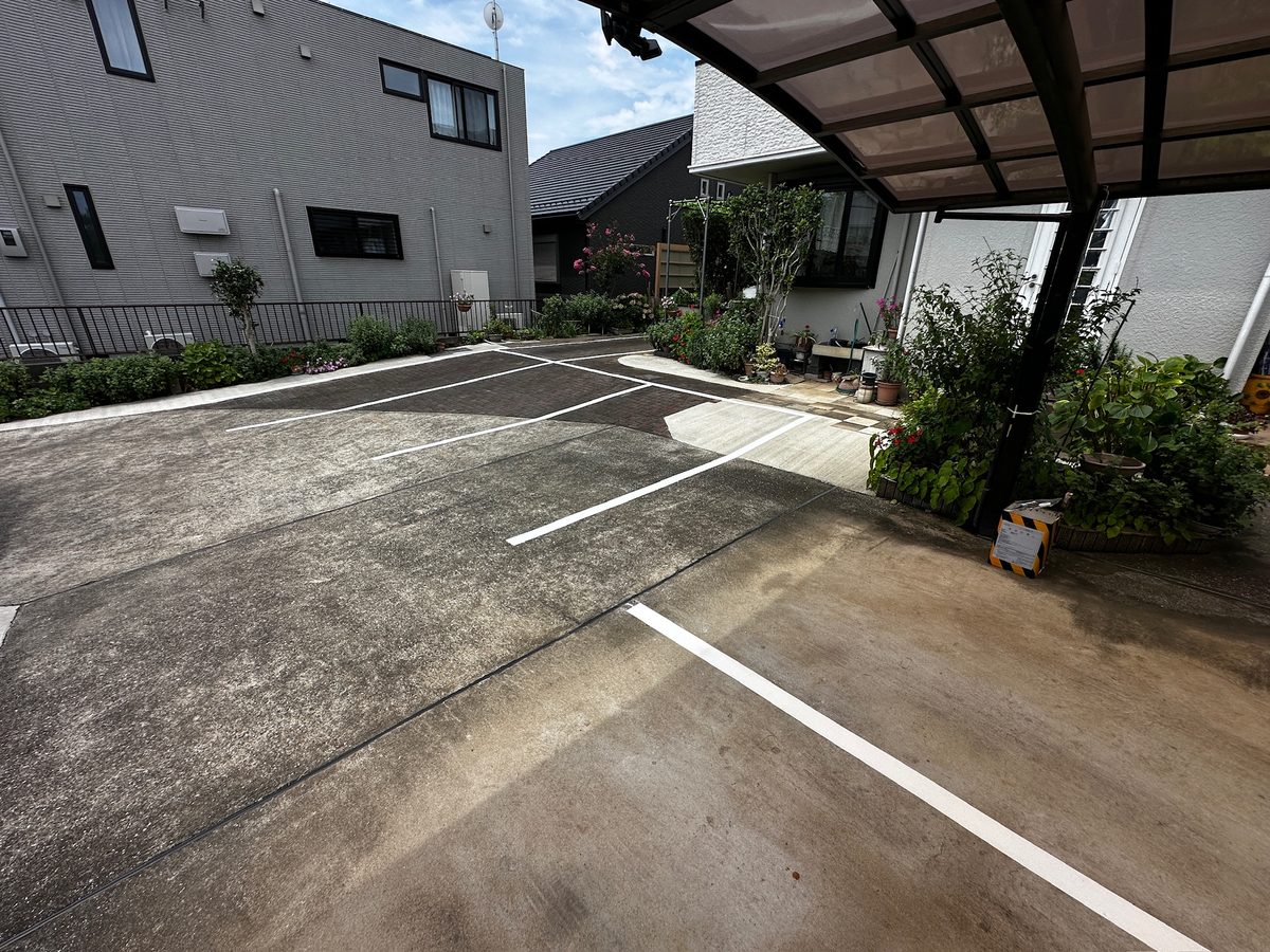土浦市 駐車場の区画線（ライン引き）事例 施工後