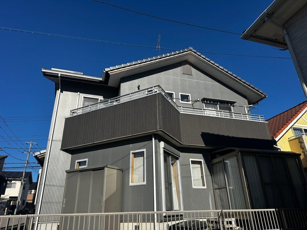 土浦市 外壁塗装 施工前（バルコニー側）