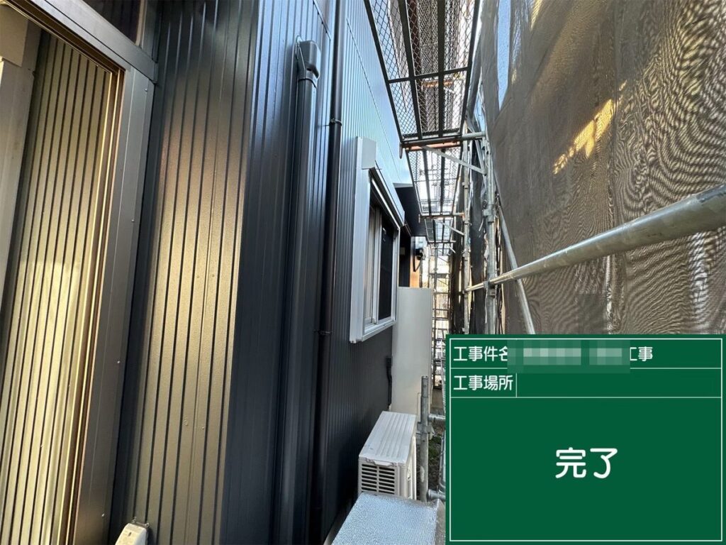 土浦市 外壁塗装 施工完了（側面）