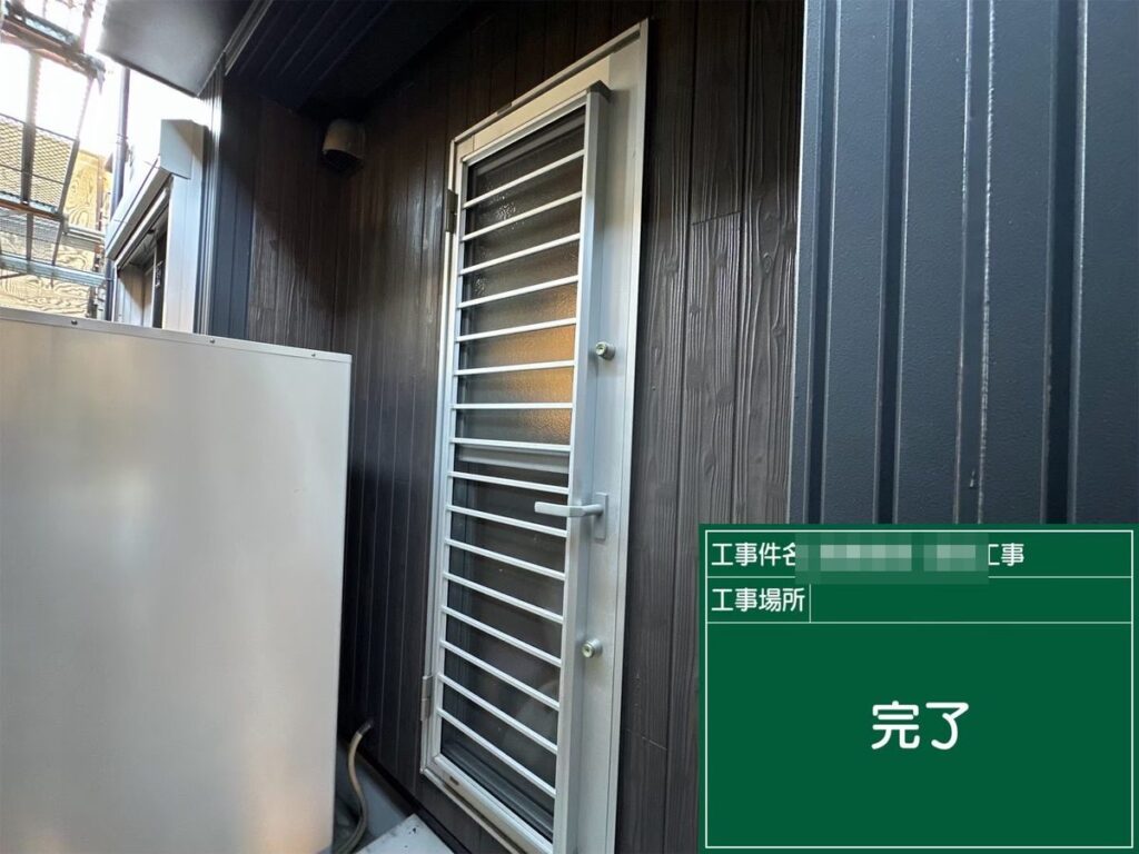 土浦市 外壁塗装 施工完了（勝手口側）