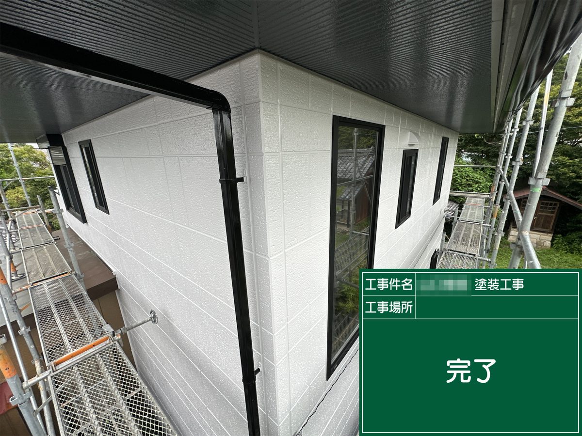土浦市 外壁塗装・屋根塗装 施工完了（側面）