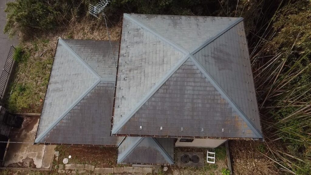 つくば市 外壁塗装 屋根 施工前(真上)