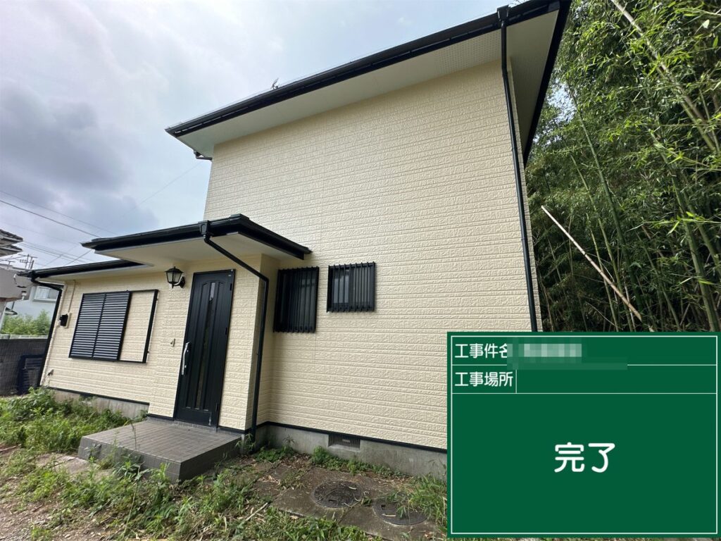 つくば市 外壁塗装 施工完了(裏側)